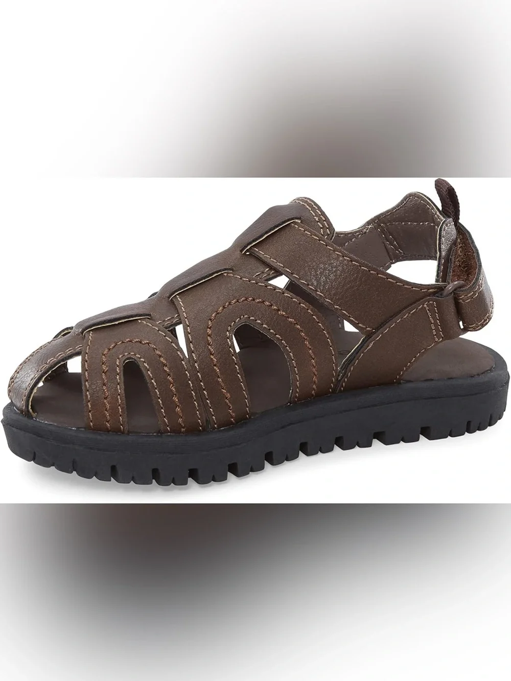 Carter’s Vasco Sandals Boys Size 11 Kids Brown Fisherman Closed Toe Faux Leather